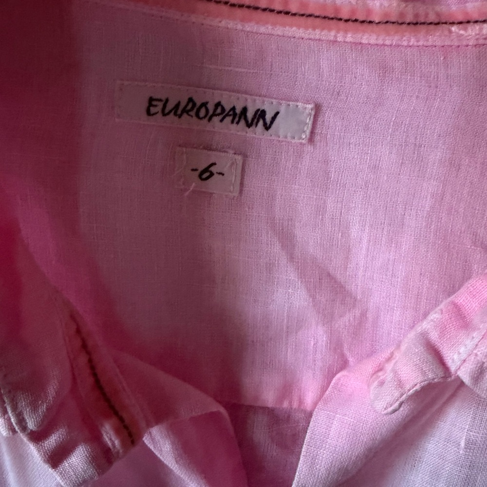 Light Pink Linen Casual Button-Down Shirt - Relaxed Fit - Picture 3 of 6